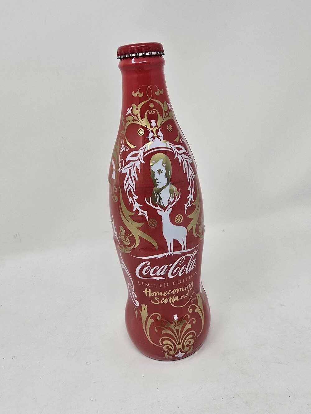 Limited Robert Burns Coca Cola Bottle Wrapped Scottish Poet 250th Anniversary 8"